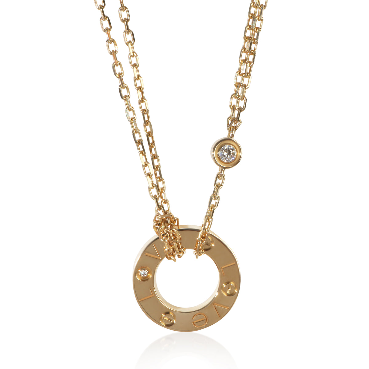 Cartier Yellow Gold Diamond Love Necklace sv