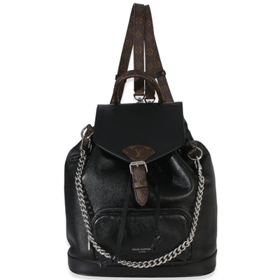 Louis Vuitton Black Lambskin Monogram Canvas Montsouris Vibe PM Handbag fv