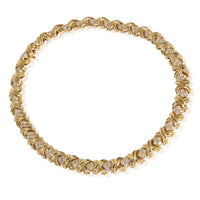 Tiffany & Co. Yellow Gold Diamond X Collection Necklace sv