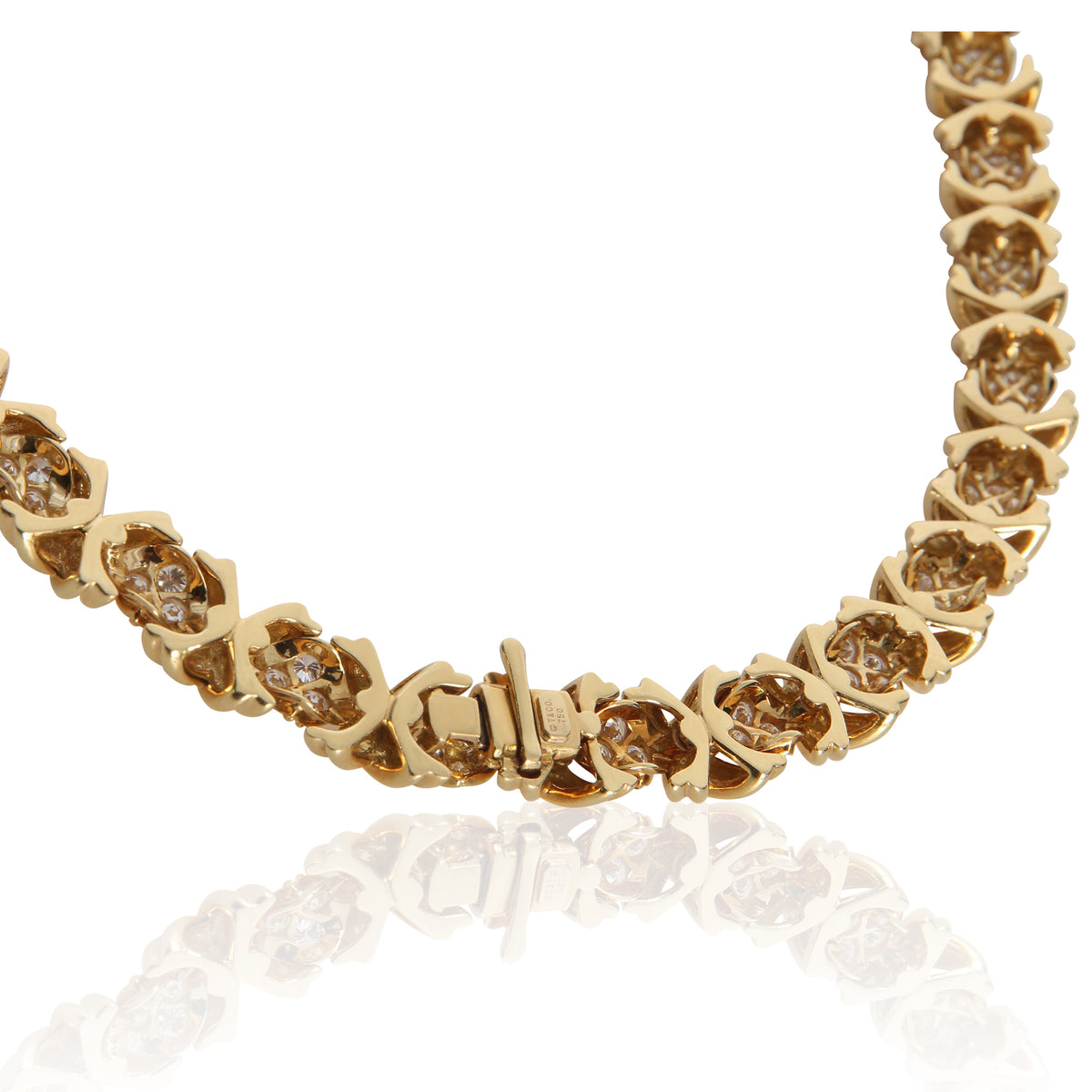 Tiffany & Co. Yellow Gold Diamond X Collection Necklace bv