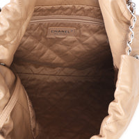 Chanel Beige Shiny Quilted Calfskin Small  22 Hobo Handbag ad1