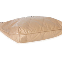 Chanel Beige Shiny Quilted Calfskin Small  22 Hobo Handbag av