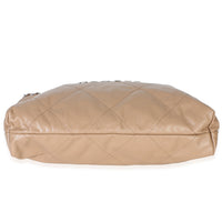 Chanel Beige Shiny Quilted Calfskin Small  22 Hobo Handbag box