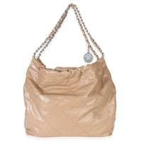 Chanel Beige Shiny Quilted Calfskin Small  22 Hobo Handbag bv