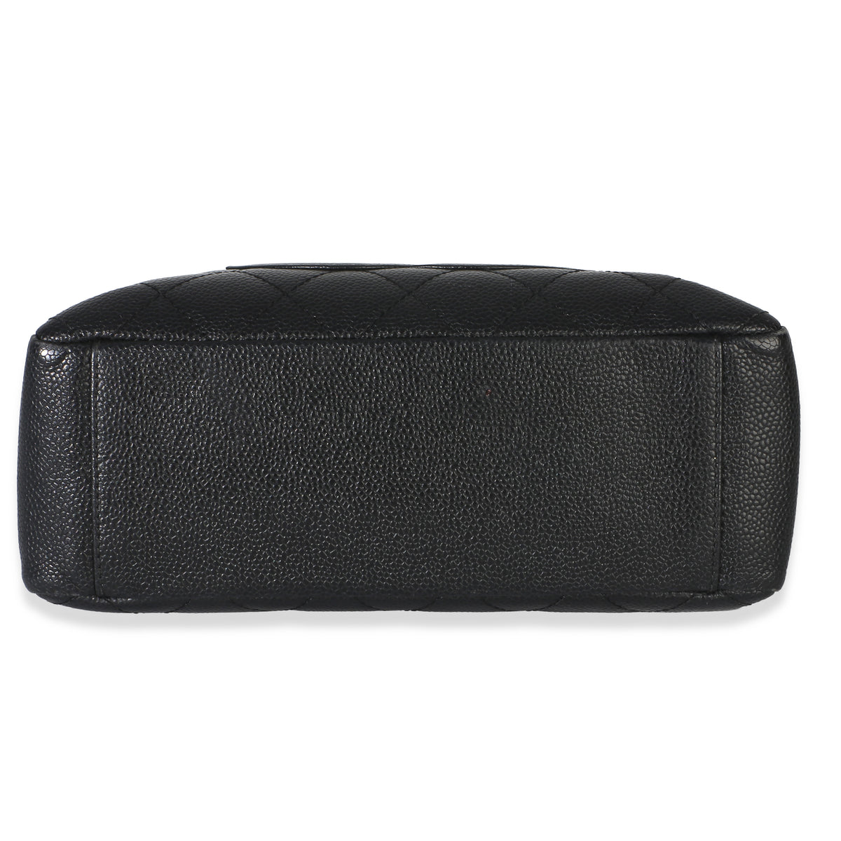 Chanel Black Quilted Caviar Petit Shopping Tote Handbag stamp