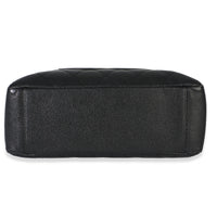 Chanel Black Quilted Caviar Petit Shopping Tote Handbag stamp