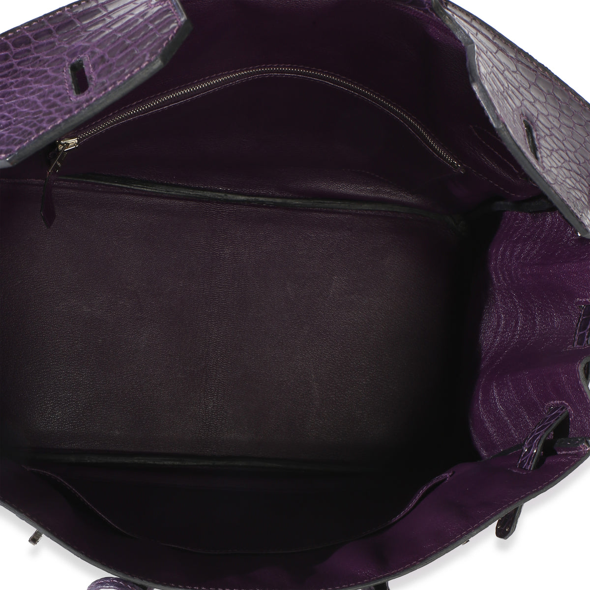 Hermès Amethyst Matte Niloticus Crocodile Birkin 35 PHW Handbag ad1
