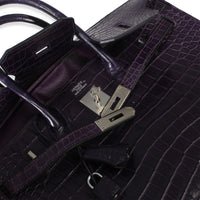 Hermès Amethyst Matte Niloticus Crocodile Birkin 35 PHW Handbag av