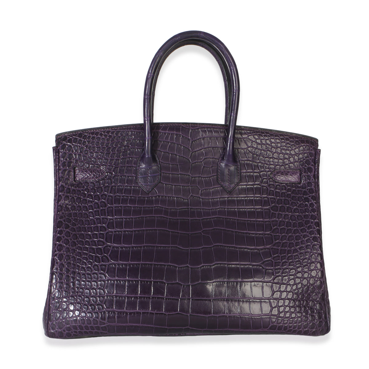 Hermès Amethyst Matte Niloticus Crocodile Birkin 35 PHW Handbag bv