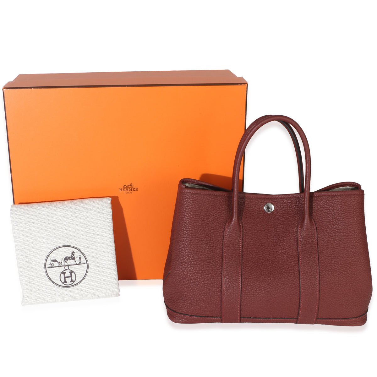 Hermès Rouge H Negonda Garden Party 30 PHW Handbag ad1
