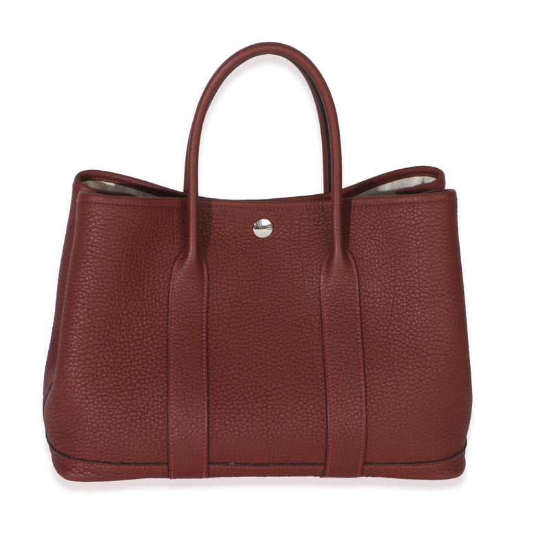 Hermès Rouge H Negonda Garden Party 30 PHW Handbag fv