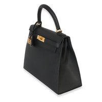 Hermès Black Epsom Sellier Kelly 28 PHW Handbag sv