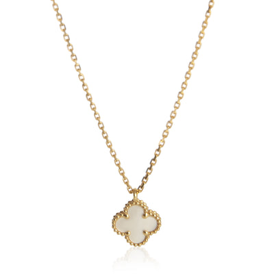 Van Cleef & Arpels Yellow Gold Mother Of Pearl Sweet Alhambra Pendant fv