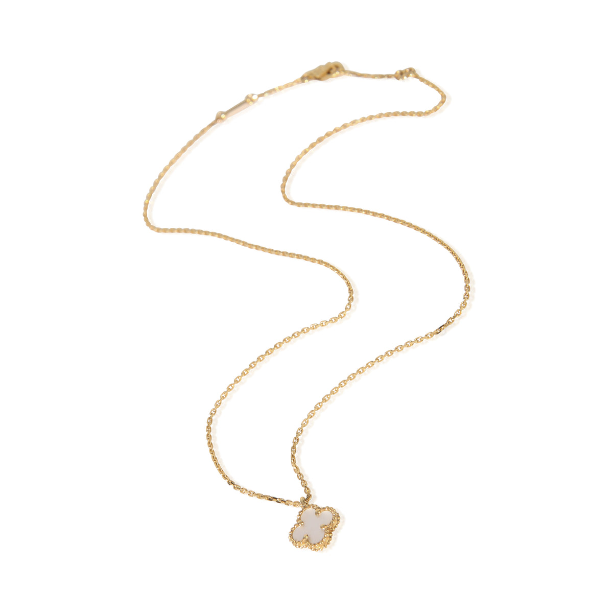 Van Cleef & Arpels Yellow Gold Mother Of Pearl Sweet Alhambra Pendant pv
