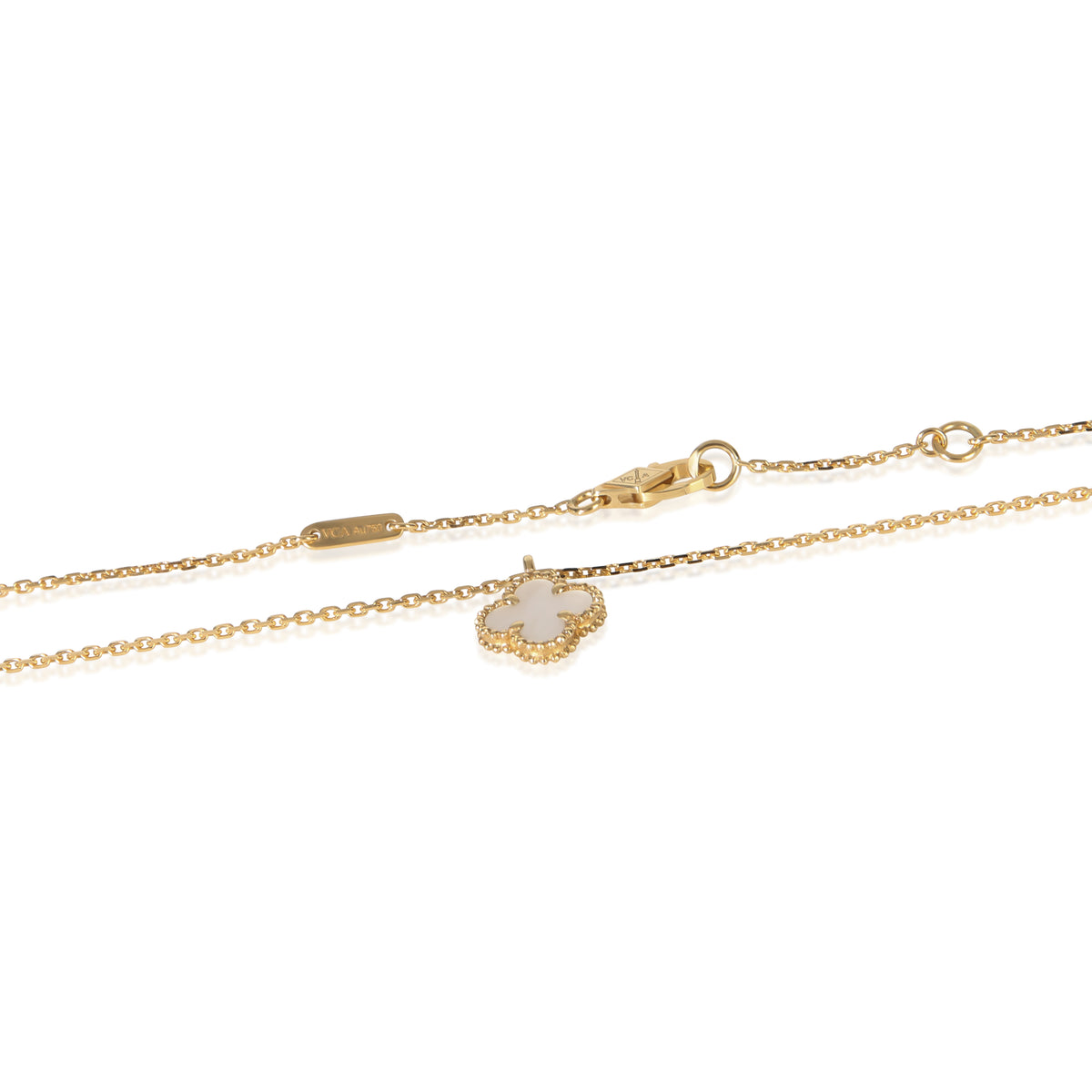 Van Cleef & Arpels Yellow Gold Mother Of Pearl Sweet Alhambra Pendant sv