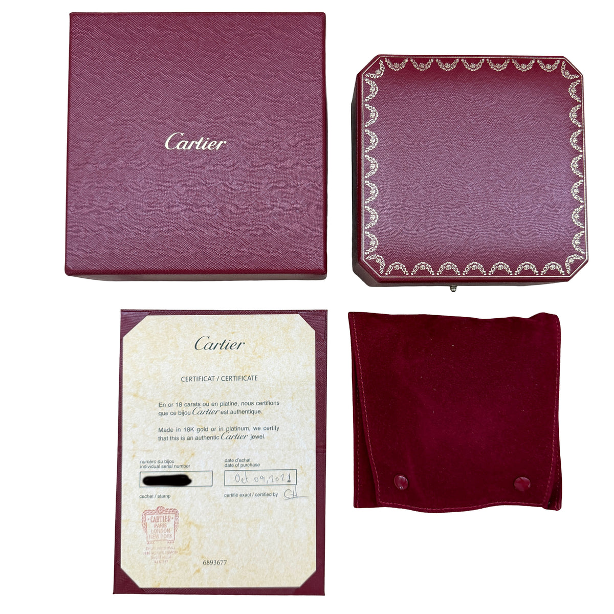 Cartier Yellow Gold  Love Bracelet box