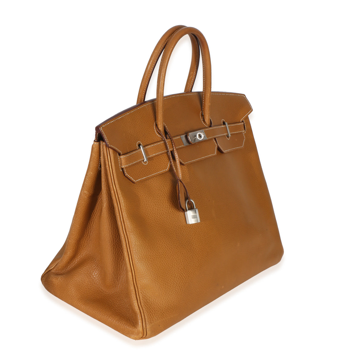 Hermès Natural Sable Ardennes Birkin 40 Brushed PHW Handbag sv