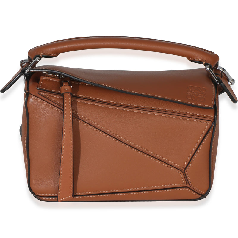 Loewe Tan Classic Calfskin Mini Puzzle Bag Handbag fv