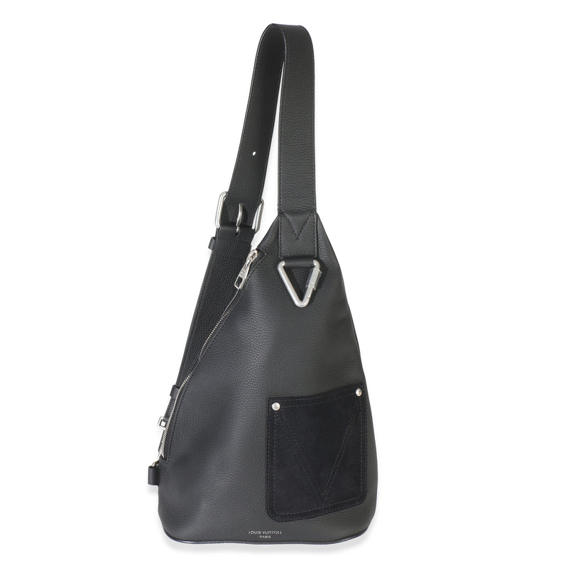 Louis Vuitton Black LV Touch Calfskin Delta Slingbag Handbag fv