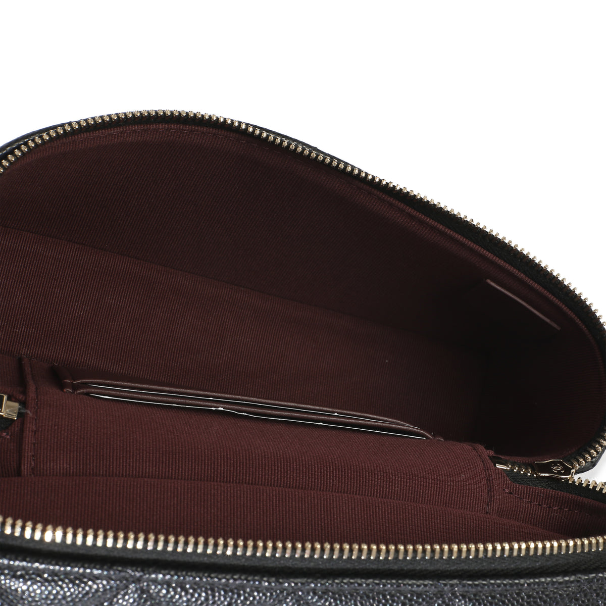 Chanel Black Quilted Caviar Top Handle Slim Vanity Handbag With Chain Handbag av