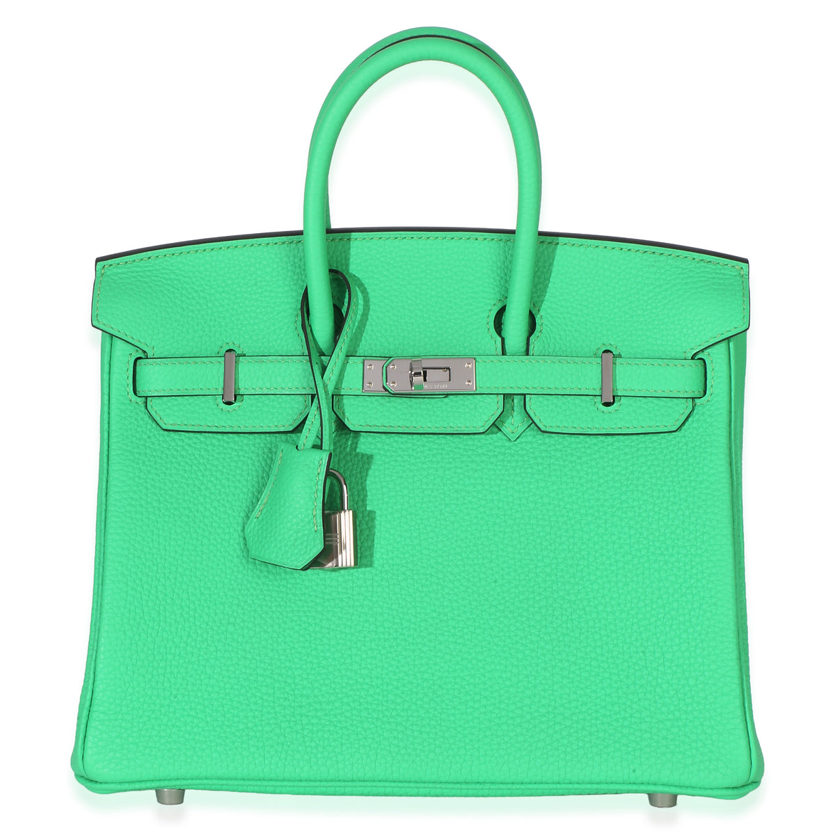 Hermès Vert Comics Togo Birkin 25 PHW Handbag fv