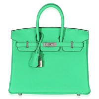 Hermès Vert Comics Togo Birkin 25 PHW Handbag fv