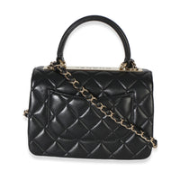 Chanel Black Quilted Lambskin Mini Trendy CC Top Handle Handbag bv