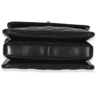 Chanel Black Quilted Lambskin Mini Trendy CC Top Handle Handbag stamp