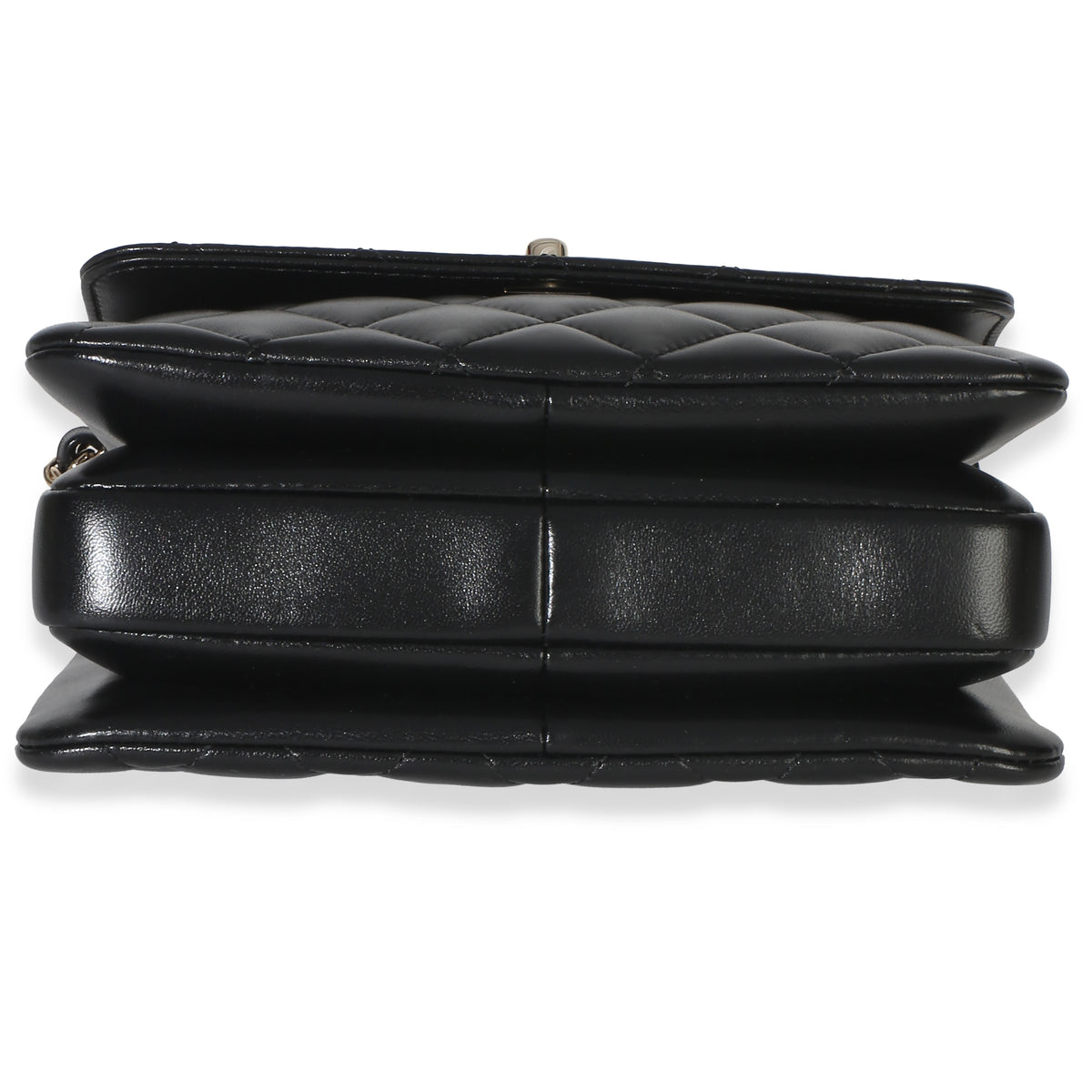 Chanel Black Quilted Lambskin Mini Trendy CC Top Handle Handbag stamp