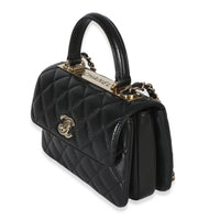 Chanel Black Quilted Lambskin Mini Trendy CC Top Handle Handbag sv