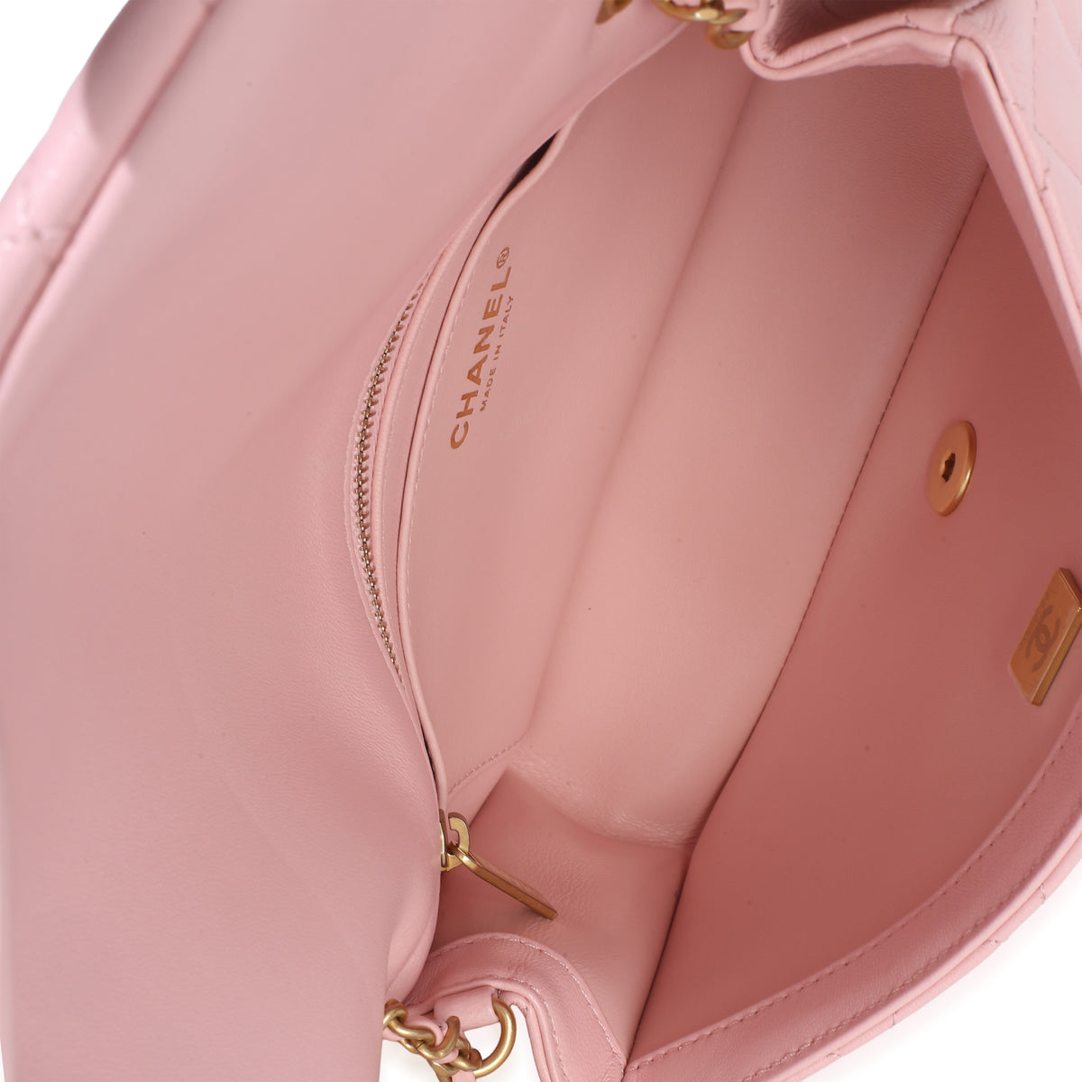Chanel Pink Quilted Lambskin Small CC Crush Flap Bag Handbag av