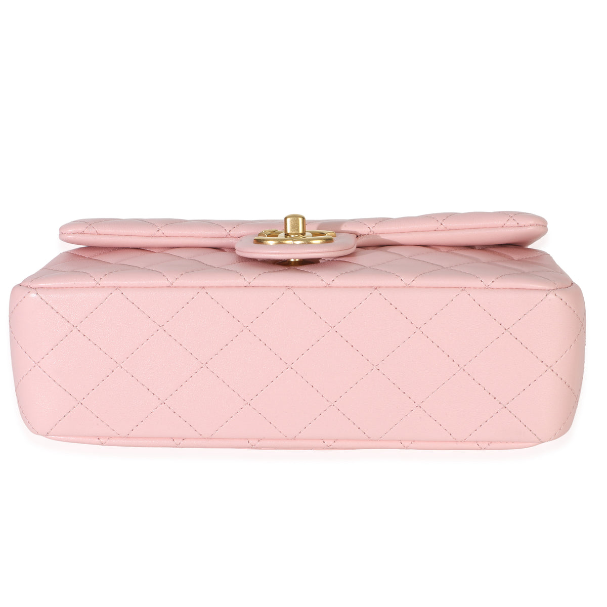 Chanel Pink Quilted Lambskin Small CC Crush Flap Bag Handbag stamp
