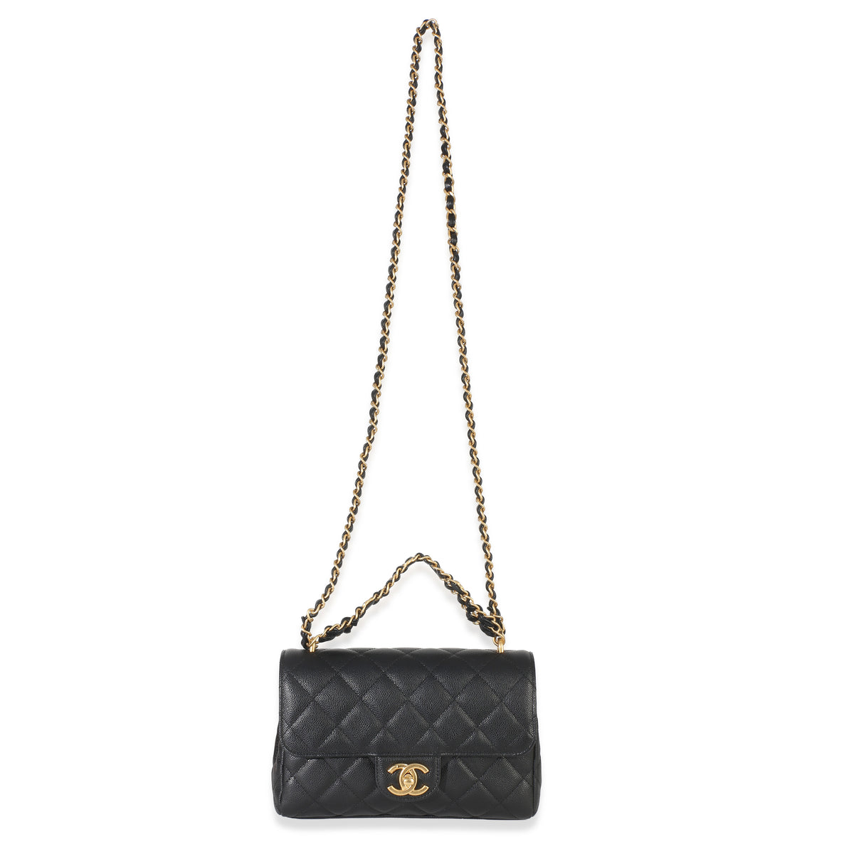 Chanel Black Quilted Caviar Coco First Flap Handbag Handbag av