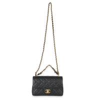 Chanel Black Quilted Caviar Coco First Flap Handbag Handbag av