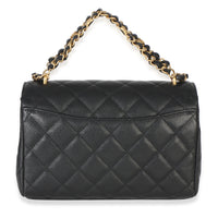 Chanel Black Quilted Caviar Coco First Flap Handbag Handbag bv