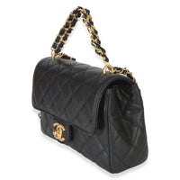 Chanel Black Quilted Caviar Coco First Flap Handbag Handbag sv