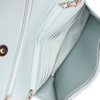 Chanel Light Blue Quilted Caviar Classic Wallet On Chain Handbag av