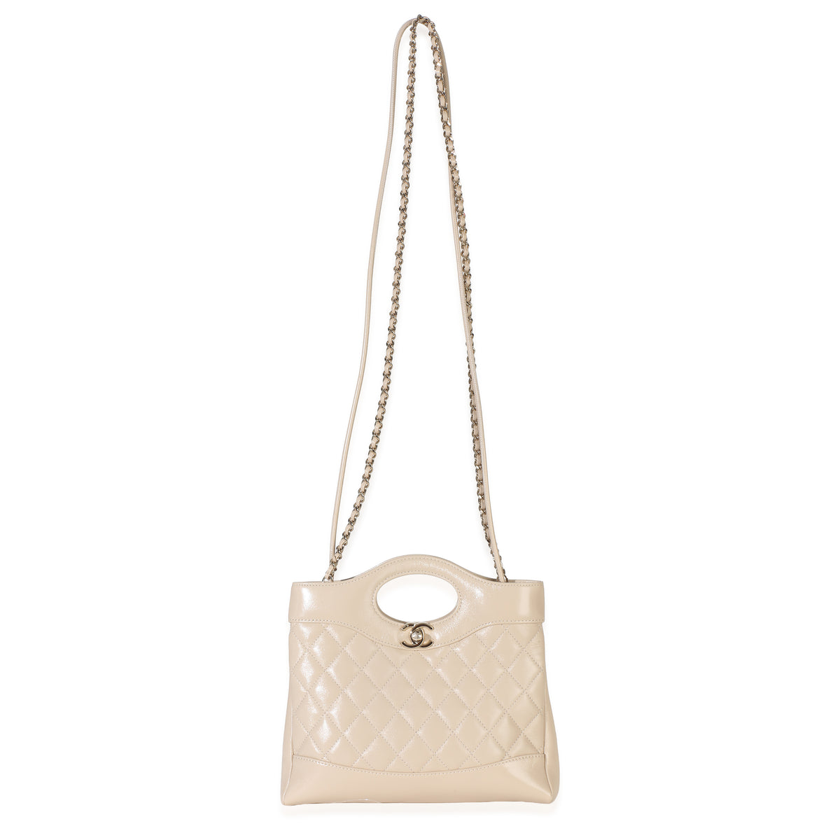 Chanel Beige Shiny Crumpled Quilted Calfskin Mini 31 Shopping Bag Handbag av