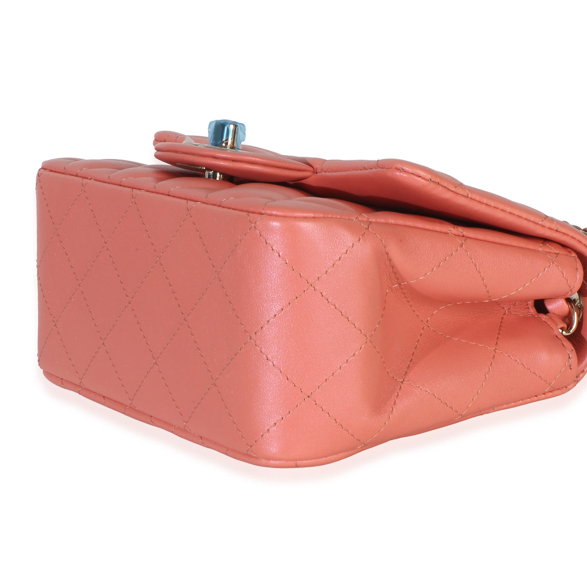 Chanel Iridescent Pink Quilted Lambskin Mini Square Flap Handbag box