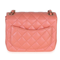 Chanel Iridescent Pink Quilted Lambskin Mini Square Flap Handbag bv
