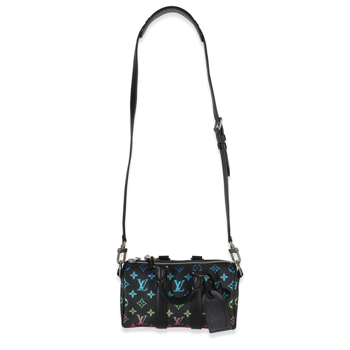 Louis Vuitton Iridescent Black Multicolor Monogram Keepall Bandouliere 25 Handbag av
