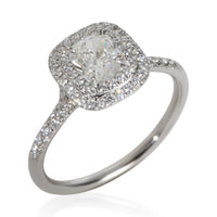 Tiffany & Co. 1.07 ct Cushion Diamond Soleste Double Halo Engagement Ring clasp