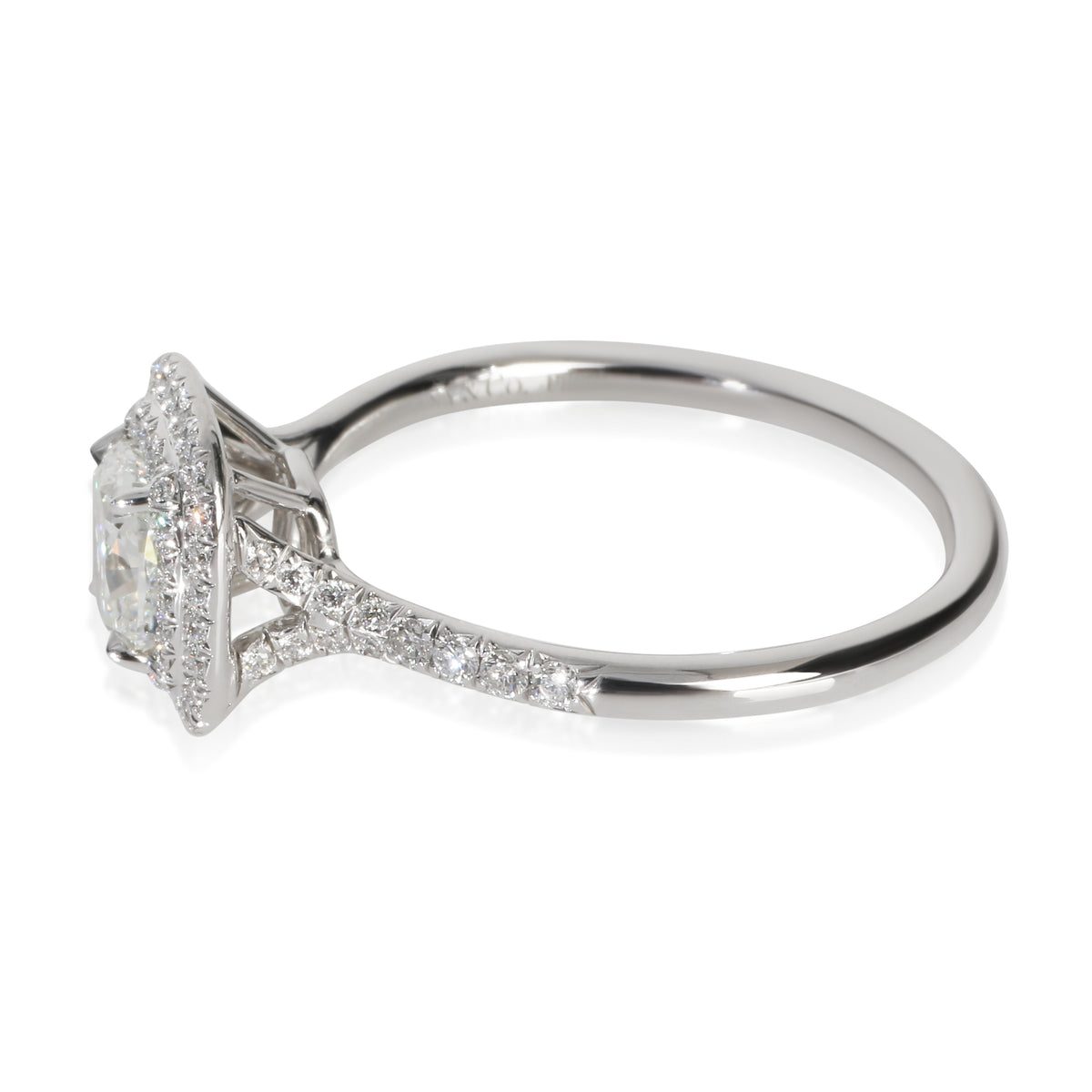 Tiffany & Co. 1.07 ct Cushion Diamond Soleste Double Halo Engagement Ring bv