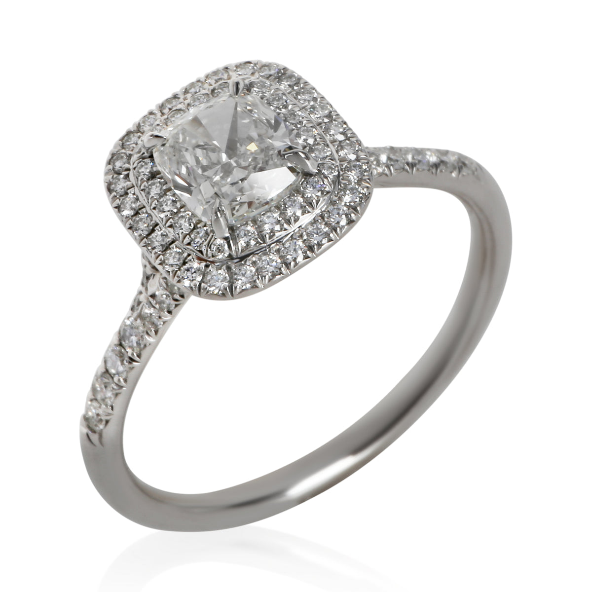 Tiffany & Co. 1.07 ct Cushion Diamond Soleste Double Halo Engagement Ring av