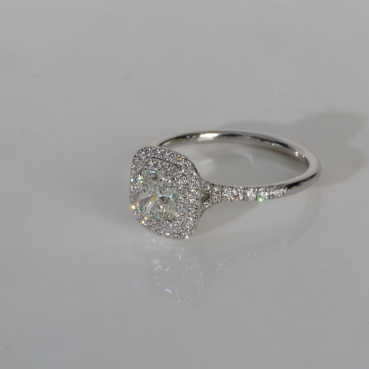 Tiffany & Co. 1.07 ct Cushion Diamond Soleste Double Halo Engagement Ring id