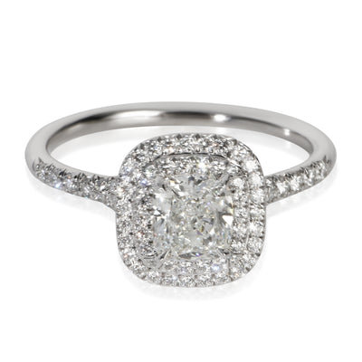 Tiffany & Co. 1.07 ct Cushion Diamond Soleste Double Halo Engagement Ring fv