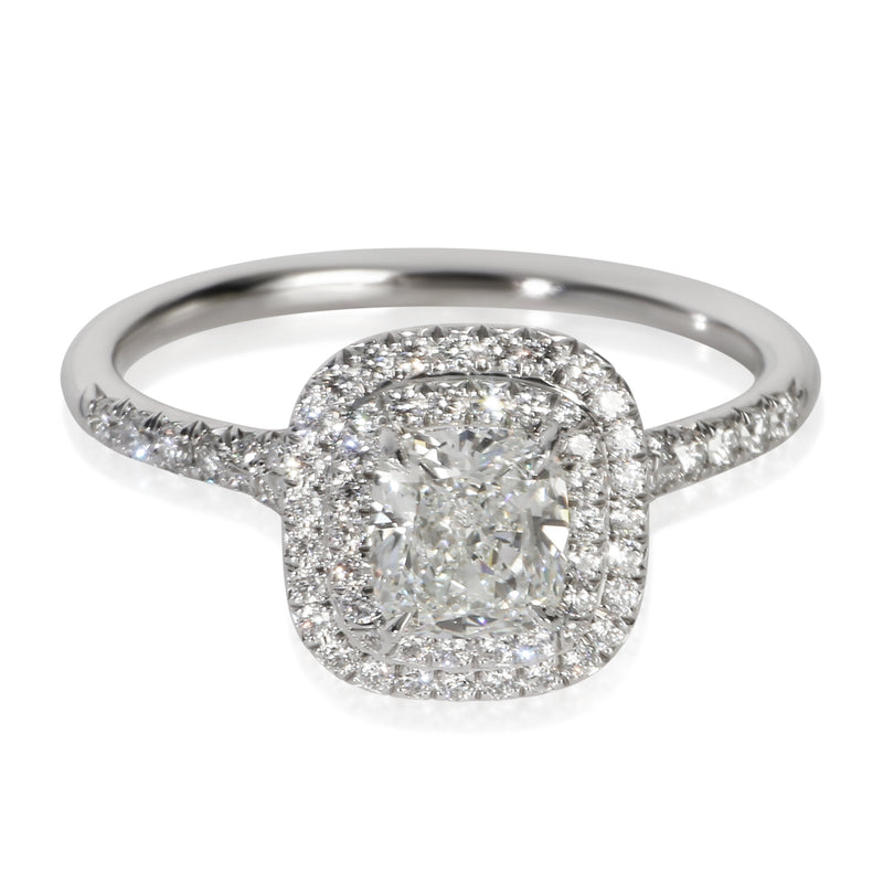 Tiffany & Co. 1.07 ct Cushion Diamond Soleste Double Halo Engagement Ring fv