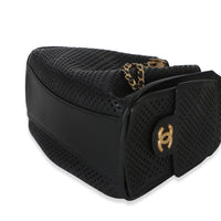 Chanel Black Perforated Calfskin Small  25 Hobo Handbag box