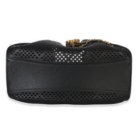 Chanel Black Perforated Calfskin Small  25 Hobo Handbag stamp