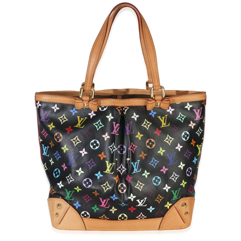 Louis Vuitton Black Monogram Multicolor Canvas Sharleen MM Handbag fv
